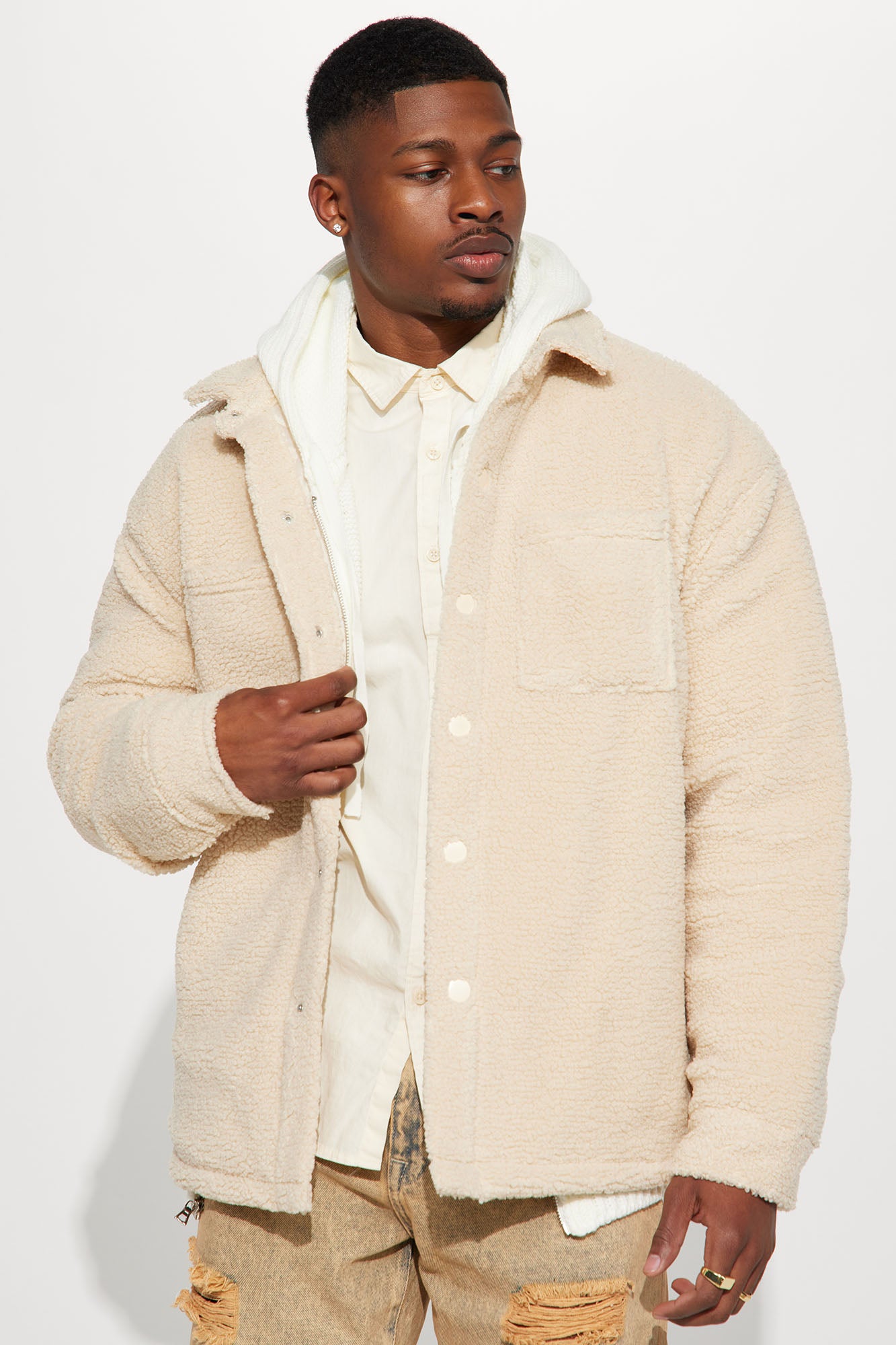 Tan sherpa on sale jacket mens