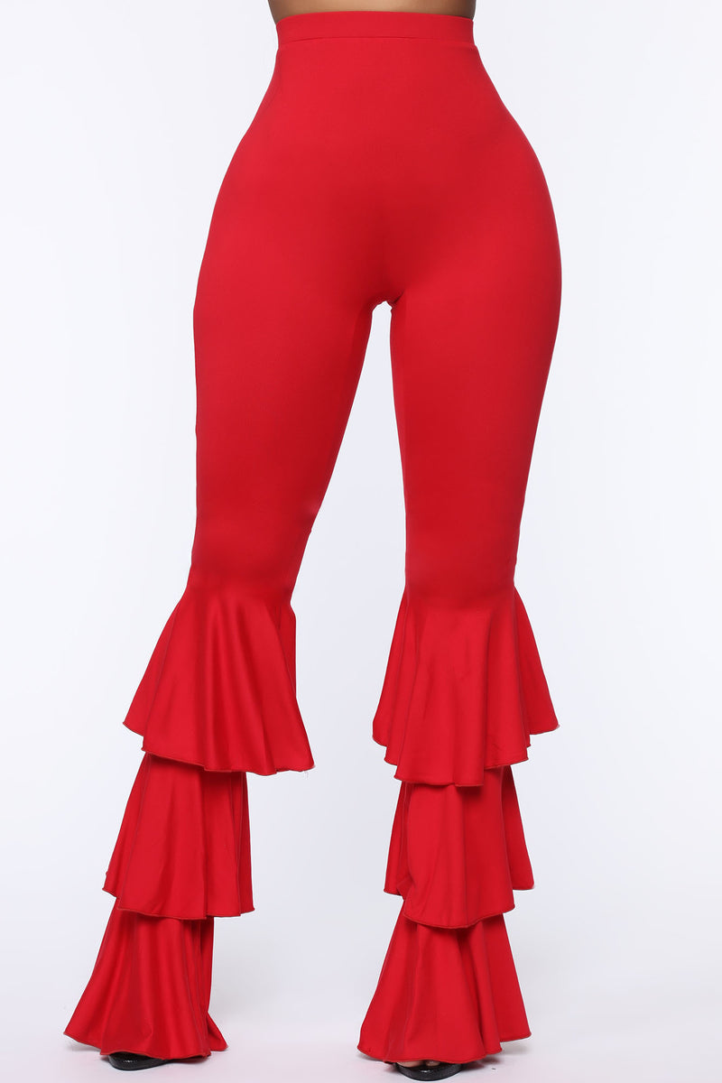 Spicy Ruffle Pants - Red | Fashion Nova, Pants | Fashion Nova