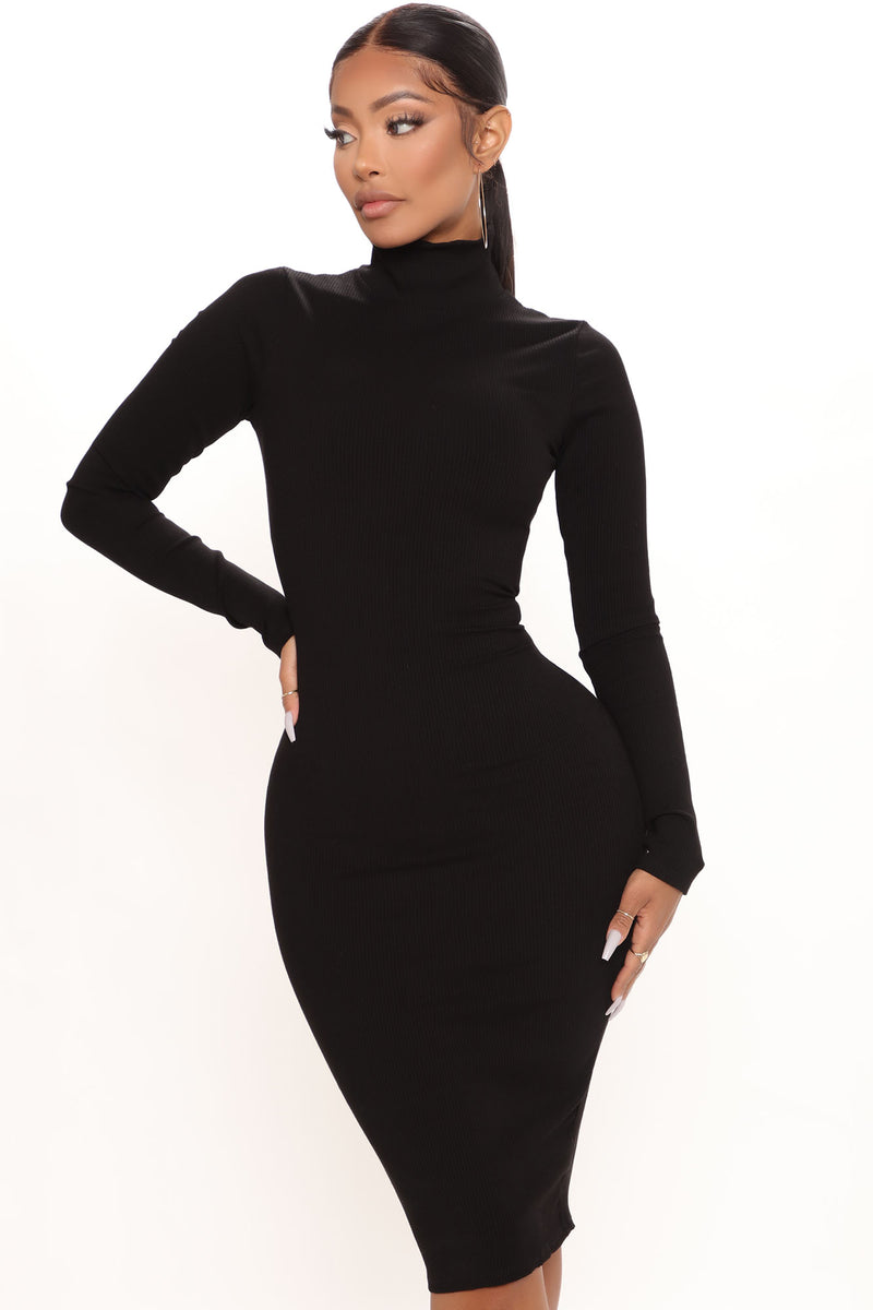 Layla Snatched Midi Dress - Black | Fashion Nova, Dresses | Fashion Nova