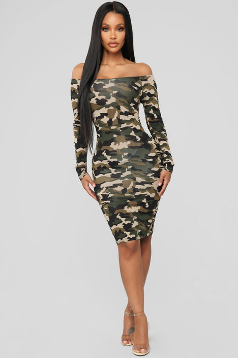 Fashion nova outlet camo dress