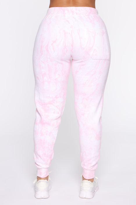 Stole Your Boyfriend s Marble Oversized Jogger Pink Marble