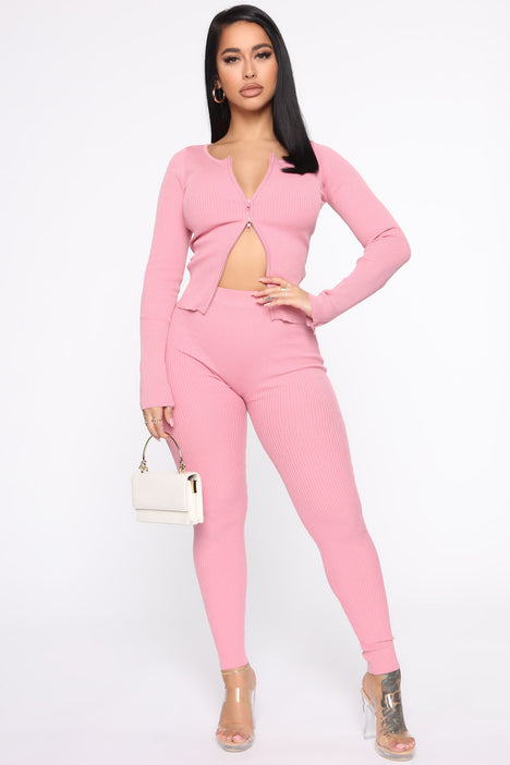Wrong Way Sweater Pant Set Pink Fashion Nova Matching Sets