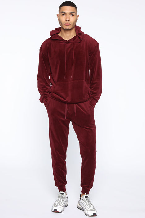 Burgundy 2025 velvet joggers