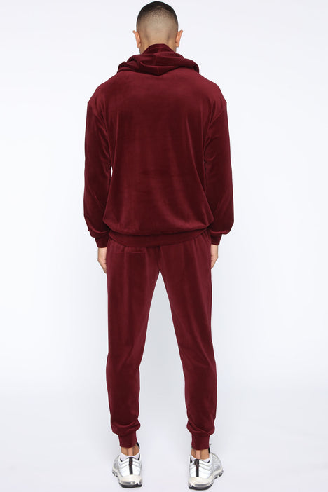 Mason Velour Jogger Burgundy