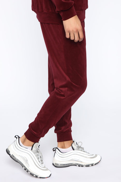 Velvet hot sale joggers mens