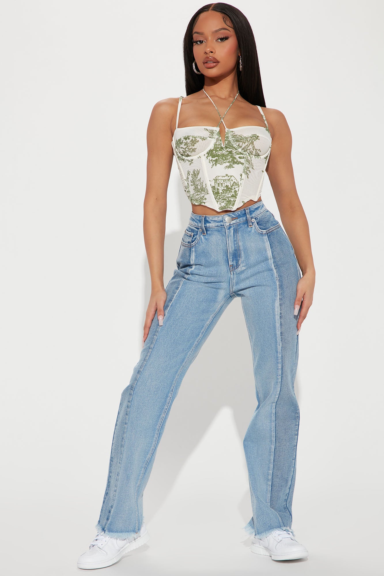 Fashion nova store two tone jeans