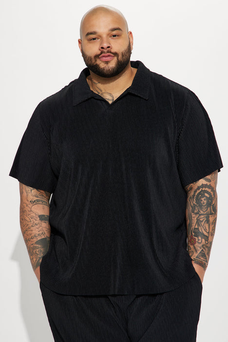 Override Textured Short Sleeve Polo Black