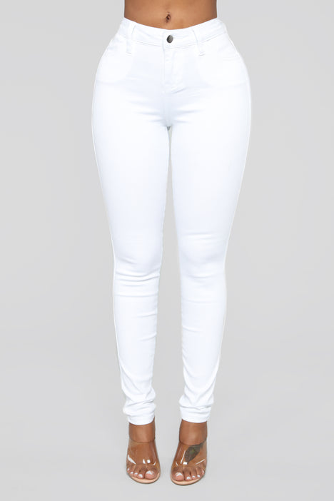 High waisted shop white skinny trousers