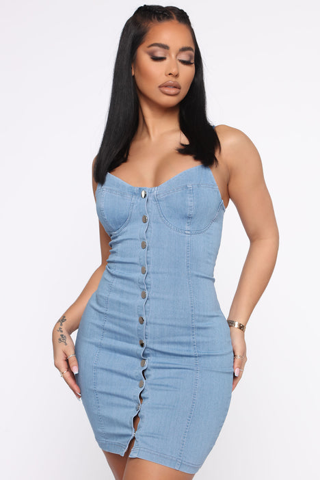 Days Of Denim Mini Dress Medium Wash Fashion Nova Dresses