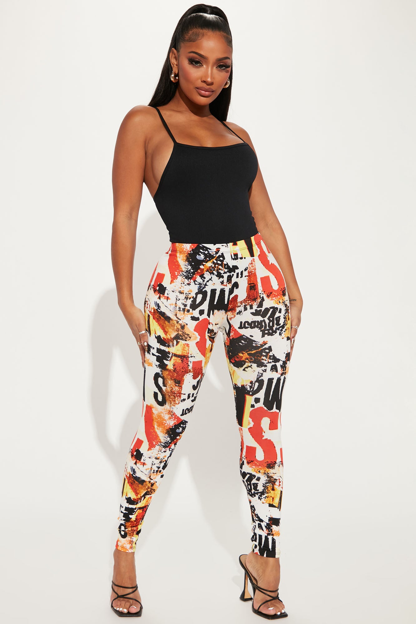 Hot Thrill Printed Legging - White/combo, Fashion Nova, Leggings