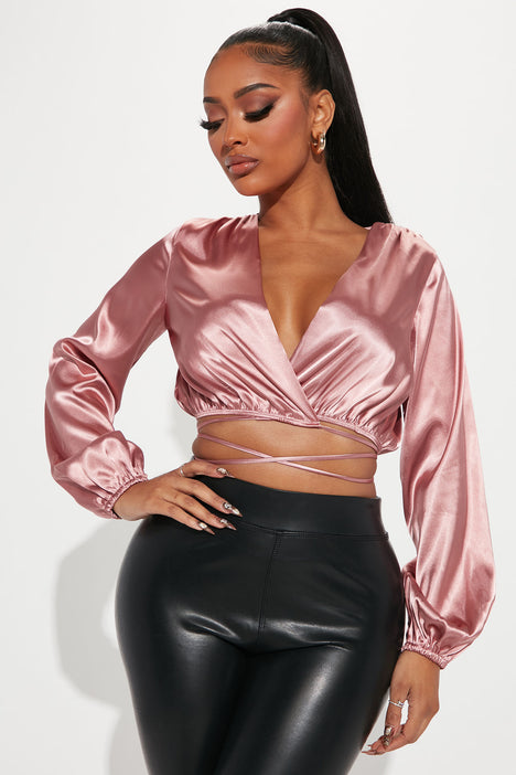 Mauve satin top new arrivals