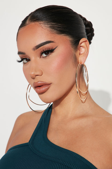 My Love Large Hoop Earrings Gold Fashion Nova Jewelry