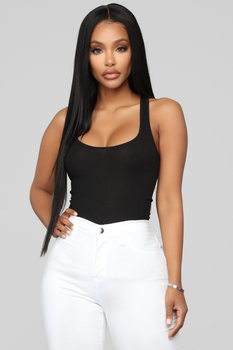 Zoey Racer Back Tank Black
