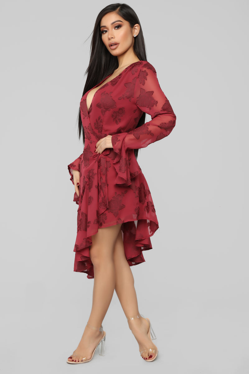 Alaina Midi Dress - Wine