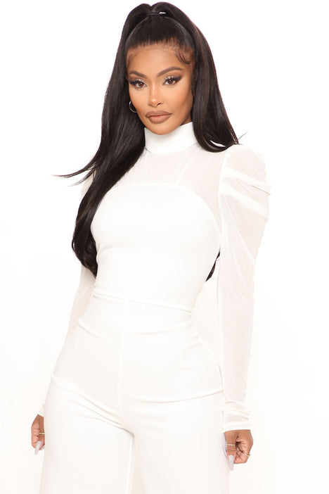 Fashion nova ivory jumpsuit top