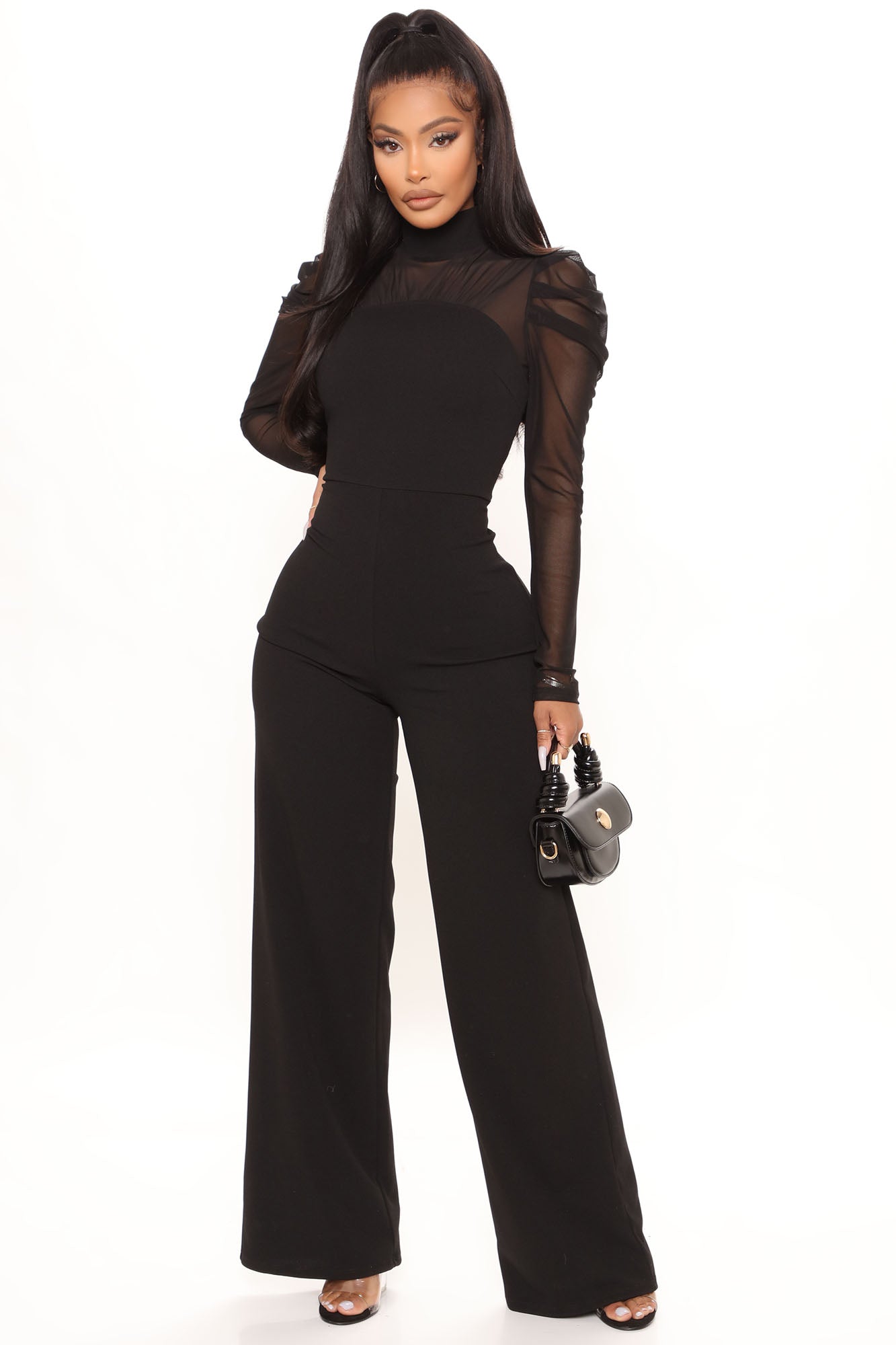 Nova Season Flare Leg Jumpsuit - Black