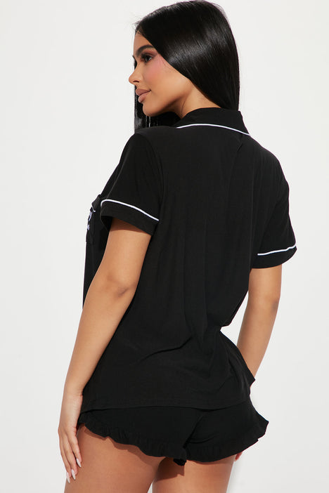Black pj sales short set