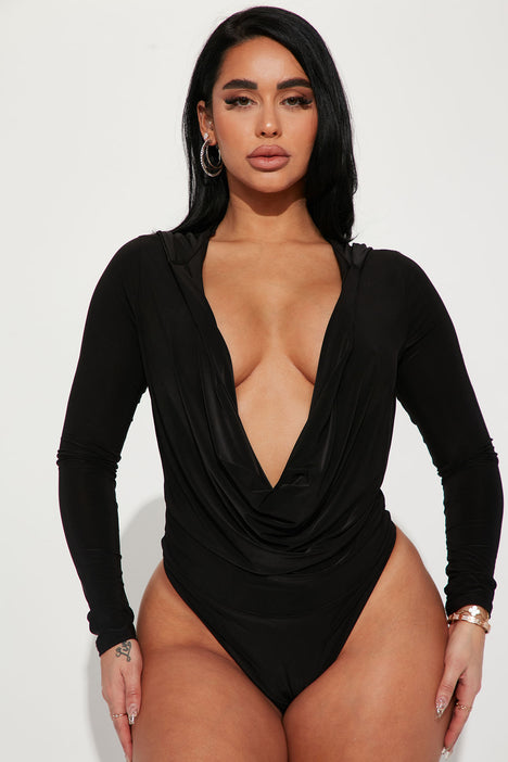 Front And Center Seamless Bodysuit - Black, Fashion Nova, Bodysuits