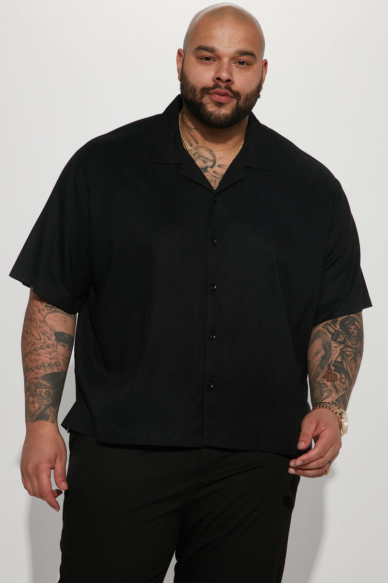 All White Party Short Sleeve Button Up Shirt - Black | Fashion Nova, Mens Shirts | Fashion Nova