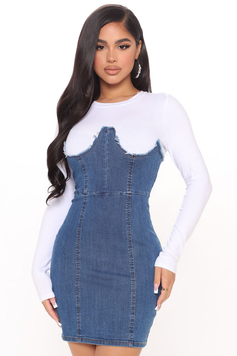 Blue jean dress fashion nova shop