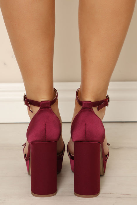 Tell Me Your Reason Platform Heels Wine