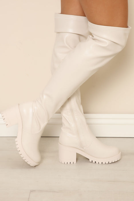 Ivory over the knee hot sale boots