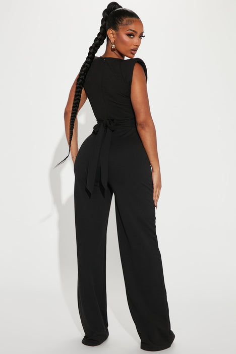 Sleeveless black jumpsuit new arrivals