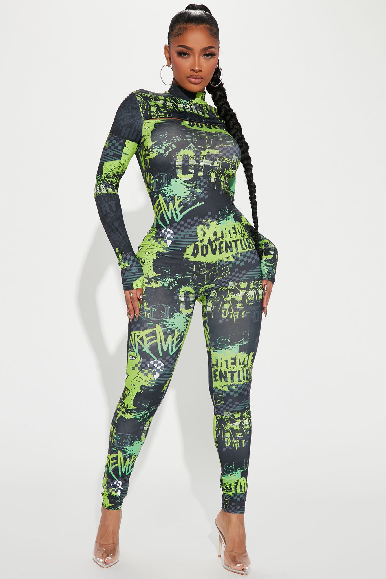 Green and shop black jumpsuit