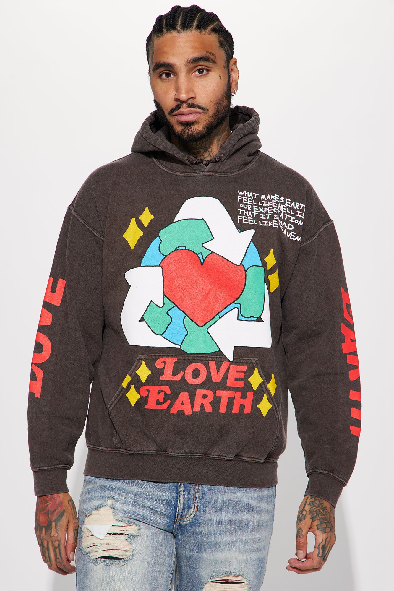Love Earth Hoodie - Brown | Fashion Nova, Mens Graphic Tees | Fashion Nova