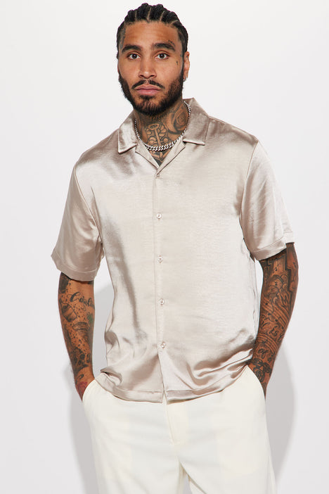 Mens satin shirt short sleeve shop