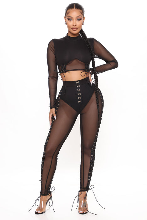 Another Side Of Me Mesh Legging Set Black Fashion Nova Matching Sets Fashion Nova