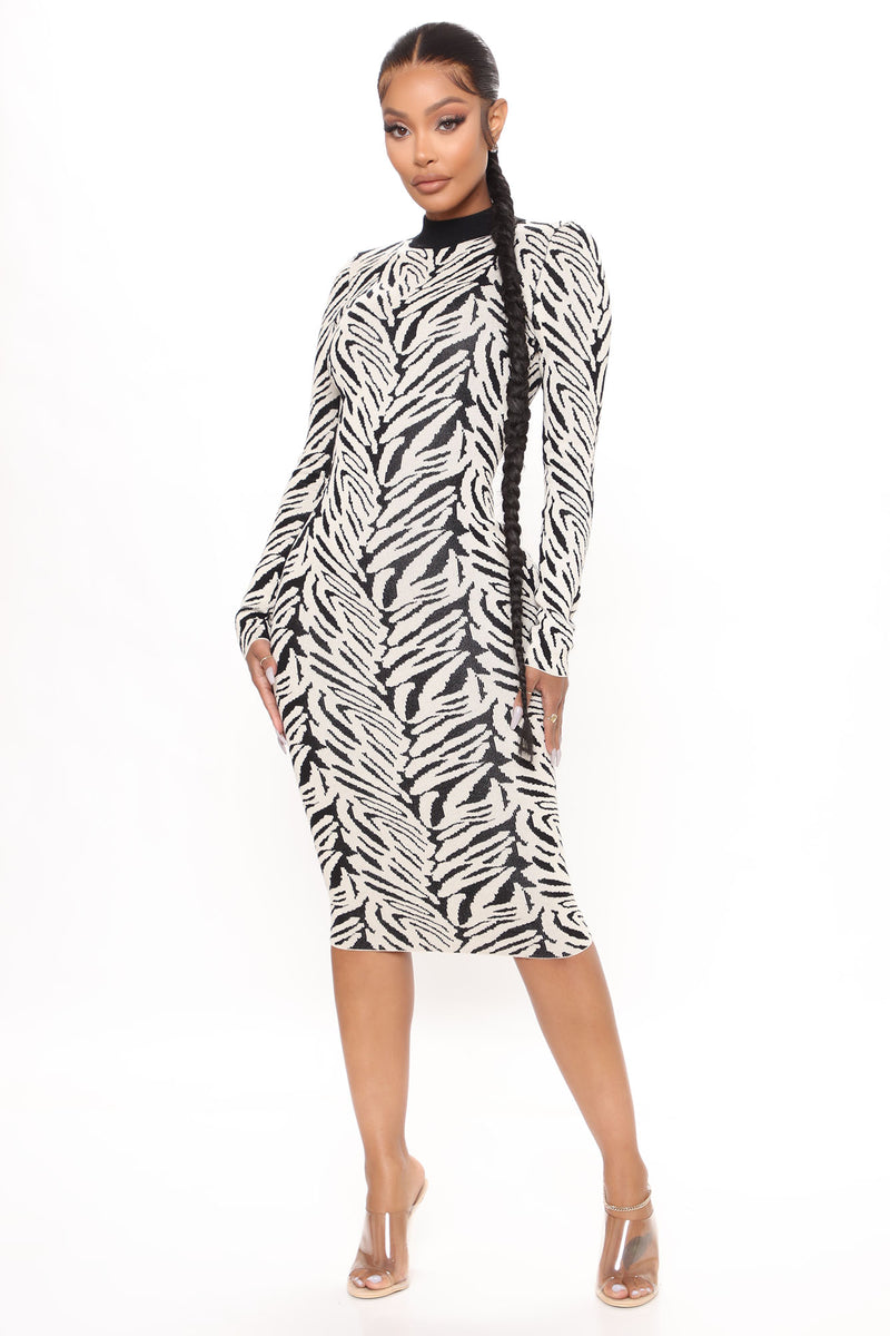Katharine Sweater Midi Dress - White/Black | Fashion Nova, Dresses ...