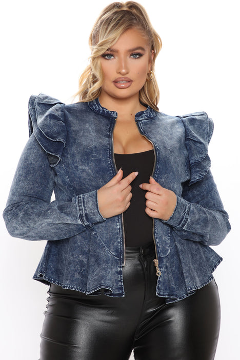 Ladies peplum jacket hot sale