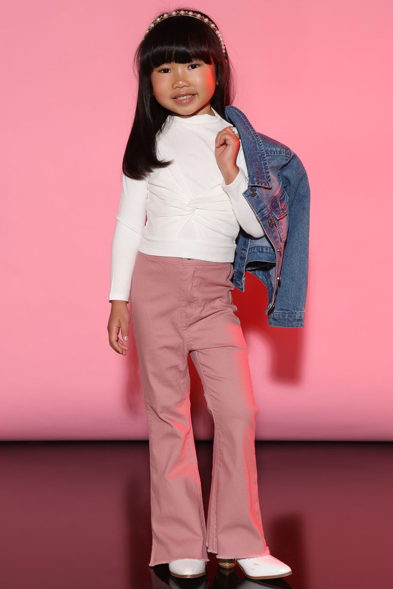 Mini Mystery Solved Extreme Bell Bottom Jeans Blush Pink Fashion