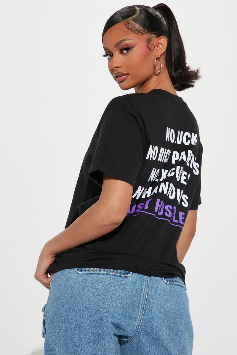 Just Hustle Graphic T-Shirt - Black | Fashion Nova, Screens Tops and ...