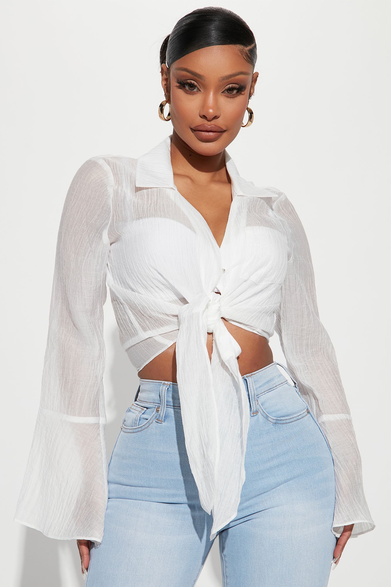 Stephania Blouse Top - White