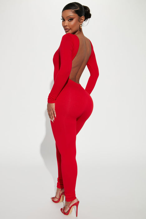 Fashion nova red jumpsuit clearance