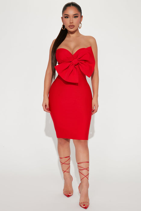 Pretty little thing top red bandage dress