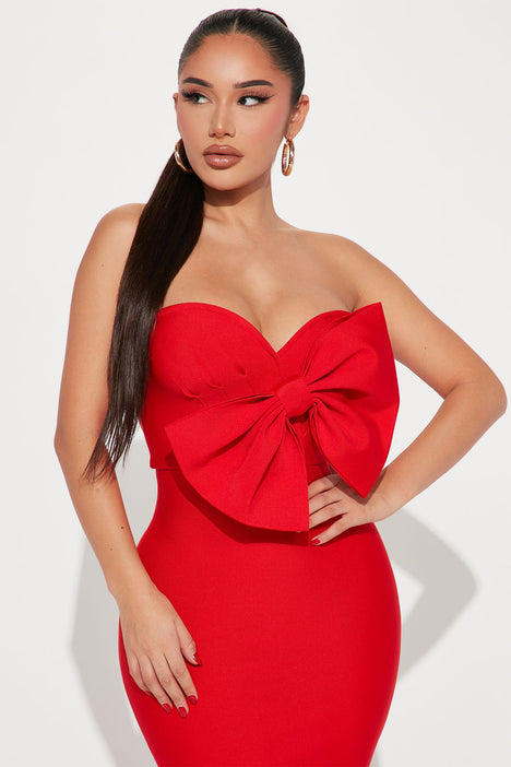 Pretty little thing top red bandage dress