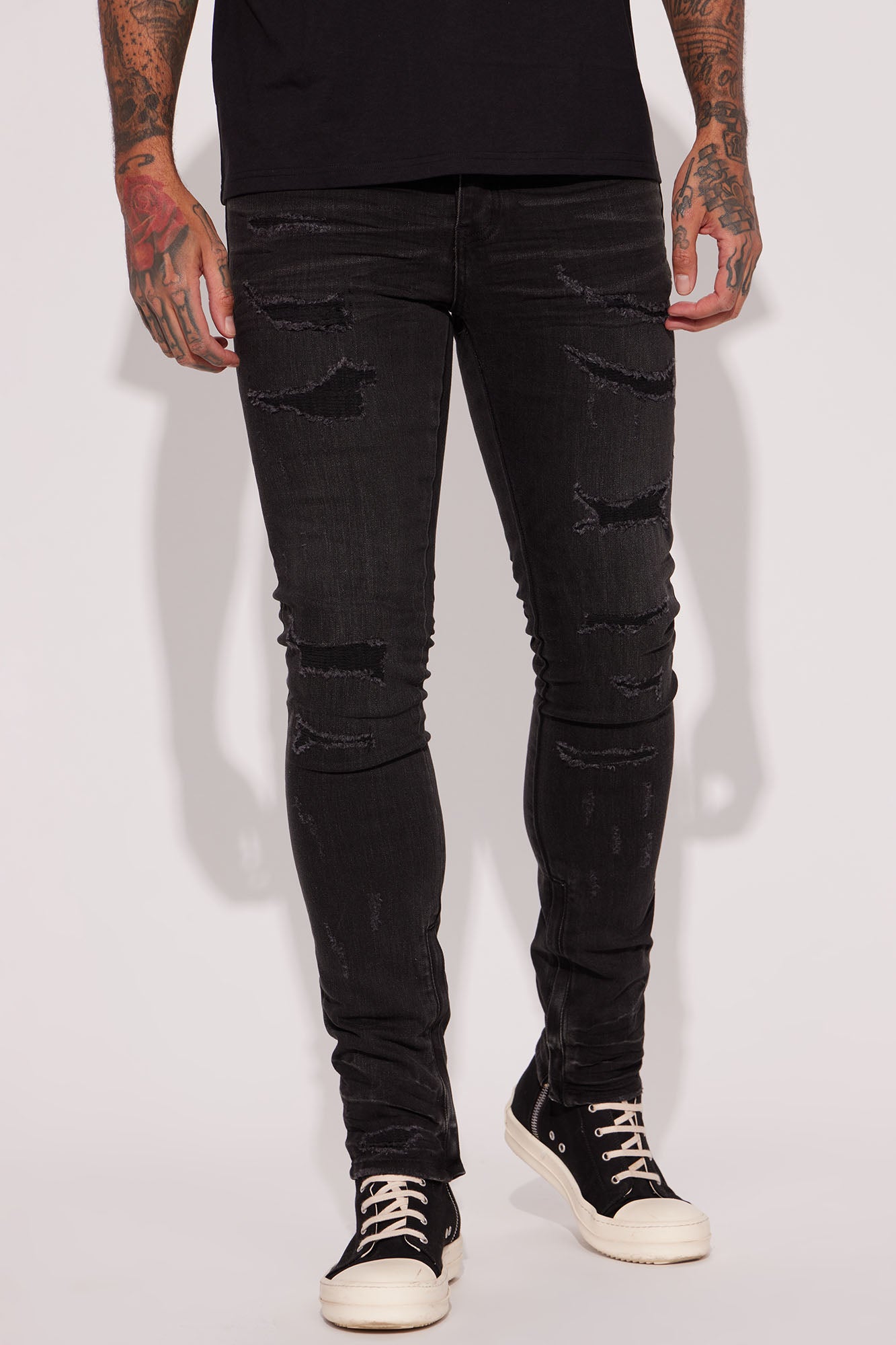 Be Ahead Zipper Stacked Skinny Jeans - Black | Fashion Nova, Mens Jeans | Fashion Nova