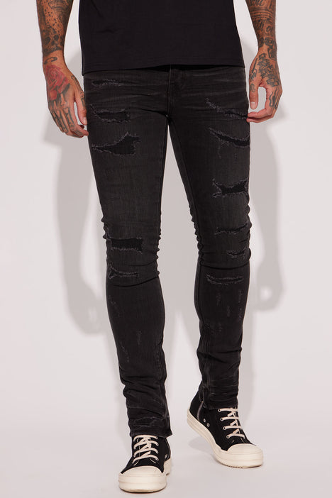 Black ankle zipper jeans mens cheap