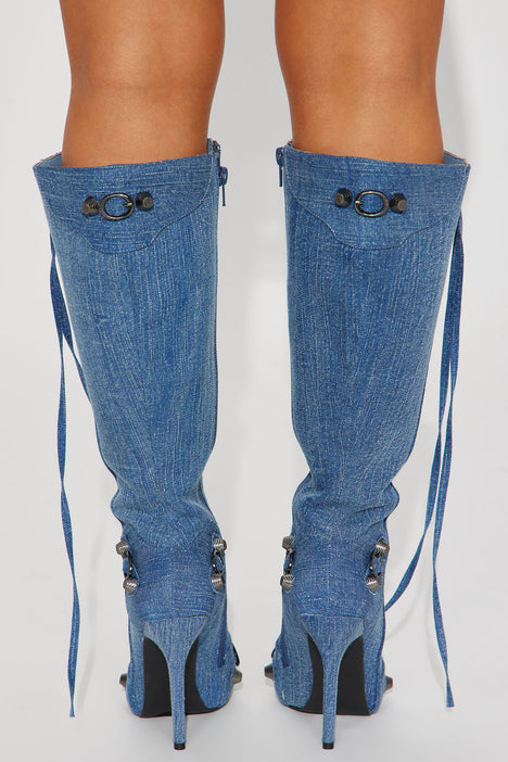 Fashion nova sale denim boots