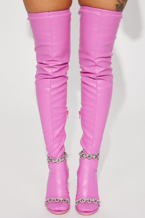 Fashion nova pink online boots