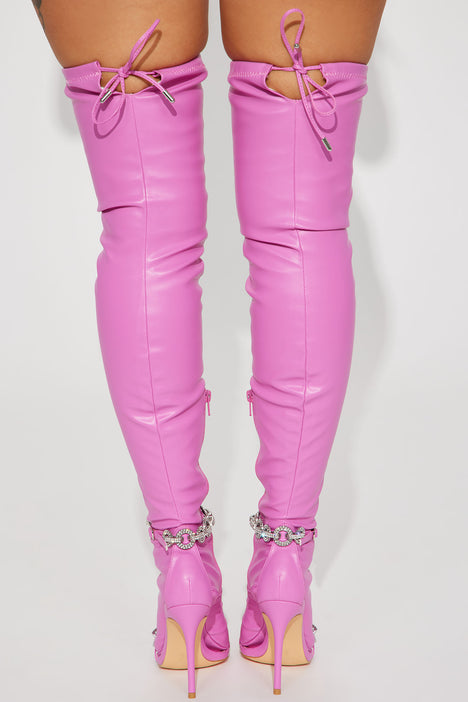 Chloe Over The Knee Boots Pink Fashion Nova Shoes Fashion Nova