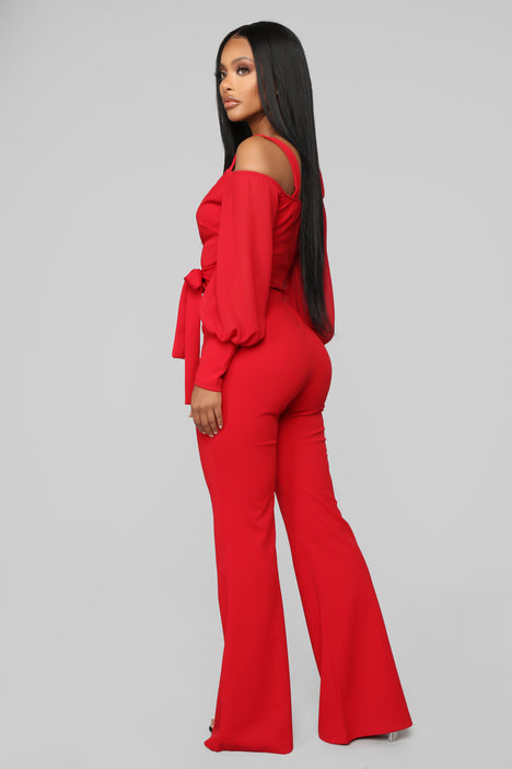 Red jumpsuit fashion nova hotsell