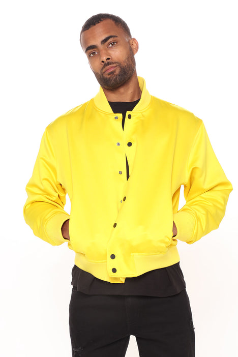 Mustard bomber jacket mens cheap