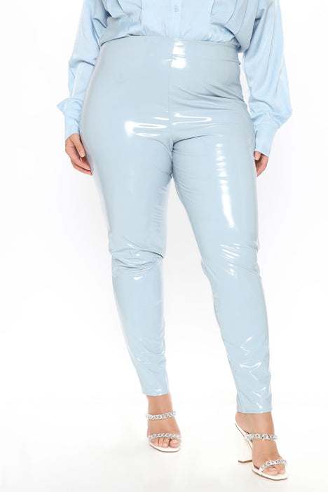 Blue hot sale vinyl leggings
