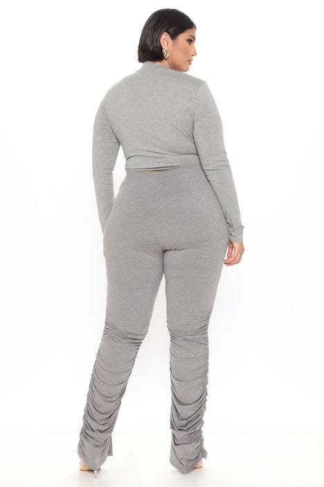 Stacked Honey High Rise Pant Heather Grey Fashion Nova Pants