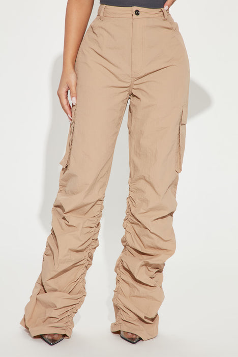 Ladies Regular Fit Beige Poly Cotton Pants – The Ambition Collective