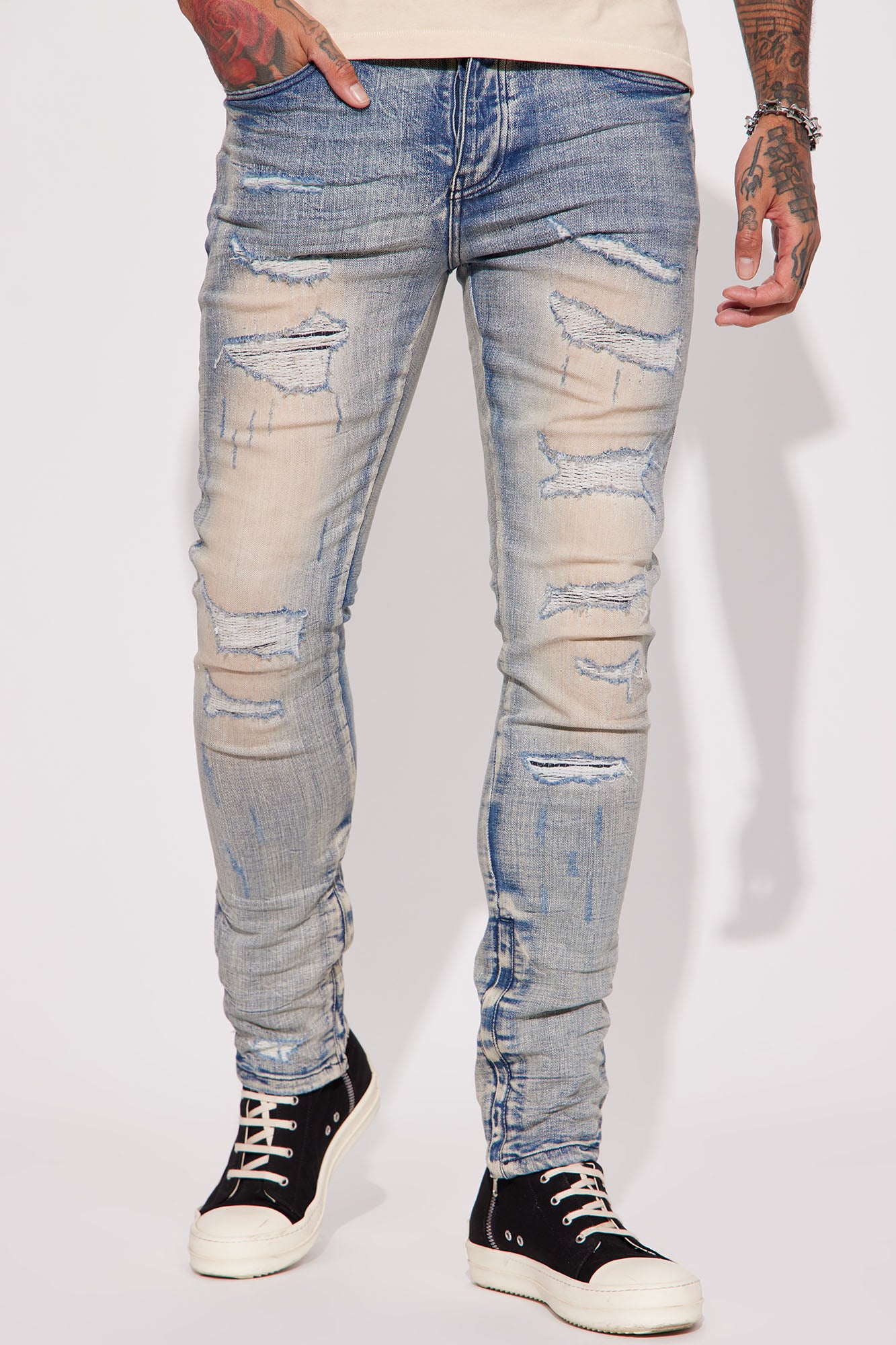 Be Ahead Ankle Zipper Stacked Jeans - Vintage Blue Wash Fashion Nova, Mens Jeans | Fashion Nova